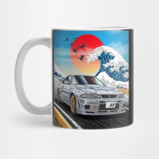 The Great Wave off Nissan Skyline GT-R R33 Mug